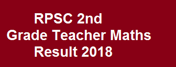 RPSC 2nd Grade Teacher Maths Result 2018