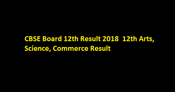 CBSE Board 12th Result 2018 cbseresults.nic.in 12th Arts, Science, Commerce Result
