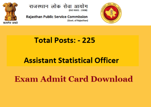 RPSC ASO Admit Card 2018 Exam Date यहाँ देंखे Assistant Statistical Officer Call Letter