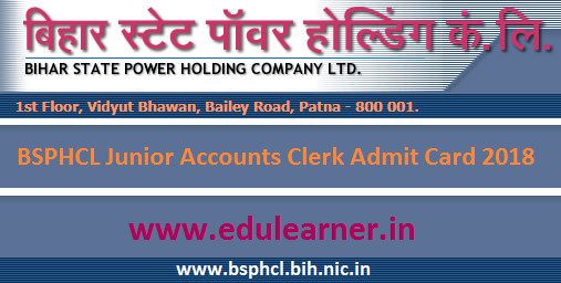 BSPHCL Junior Accounts Clerk Admit Card 2020 bsphcl.bih.nic.in JAC Hall Ticket