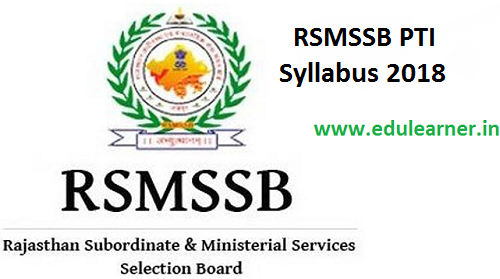 RSMSSB PTI Syllabus 2018 Download PDF | rsmssb.rajasthan.gov.in PTI Exam Pattern