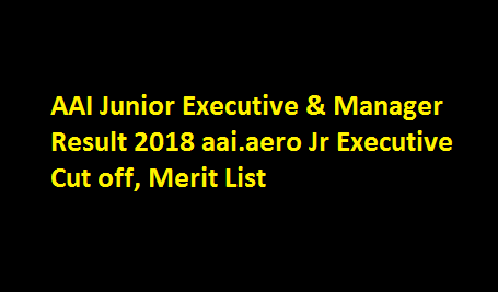 AAI Junior Executive & Manager Result 2018 aai.aero Jr Executive Cut off, Merit List