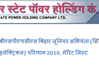 BSPHCL Jr Engineer Result 2019 JE { Electrical & Civil } Cut off, Merit List