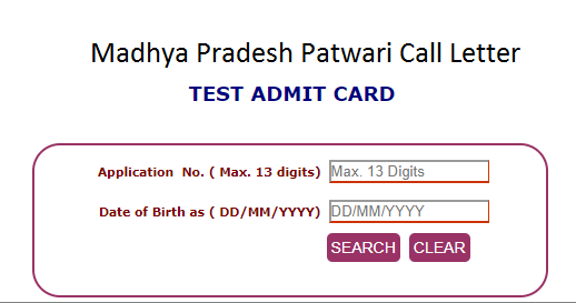 Madhya Pradesh Patwari Call Letter