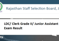 RSMSSB LDC Result 2019 Rajasthan SMSSB Clerk Grade II/ Junior Assistant Cut