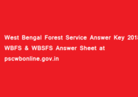 West Bengal Forest Service Answer Key 2018 WBFS & WBSFS Answer Sheet at pscwbonline.gov.in