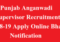 Punjab Anganwadi Supervisor Recruitment 2020 Apply Online Bharti Notification