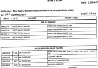 MP Bhoj University MA Time Table 2022 Previous & Final Year Term End Exam Date Sheet