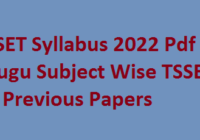 TS SET Syllabus 2022 Pdf in Telugu Subject Wise TSSET Previous Papers