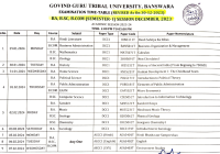 GGTU BA 1st Semester Time Table 2024 BA Exam Date Pdf Download Regular/ Private/ NC