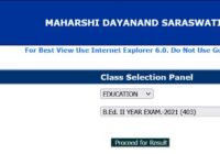 MDSU B.Ed 1st & 2nd Year Result 2023 Name Wise MDSU BEd Result Date