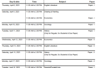 MGSU BA B.Sc B.Com 1st Semester Date Sheet 2024 UG Time Table Pdf Download Private/ Regular/ NC