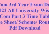 B.Com 3rd Year Exam Date 2022 घोषित BCom Part 3 Time Table/ Date Sheet/ Scheme/ Routine Pdf Download