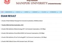 Manipur University B.Ed & M.Ed Result 2022 1st/ 2nd/ 3rd/ 4th Sem Results at www.manipuruniv.ac.in