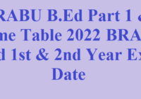 BRABU B.Ed Part 1 & 2 Time Table 2022 यहाँ देंखे Bihar University BEd 1st & 2nd Year Exam Date