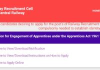 Central Railway Apprentice Merit List 2022 Result RRC CR Cut off Marks