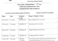 Bhoj University B.Ed 1st & 2nd Year Time Table 2022 MPBOU BEd Exam Date Sheet @ mpbou.edu.in