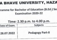 VBU B.Ed Exam Routine 2022 Vinoba Bhave University BEd Sem 1 & 3 Exam Date @ www.vbu.ac.in