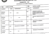 MLSU B.Ed 1st & 2nd Year Time Table 2022 यहाँ देंखे MLSU BEd Exam Date Sheet at www.mlsu.ac.in