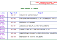 Pune University B.Ed Time Table 2022 SPPU B.Ed 1st/ 2nd/ 3rd/ 4th Sem Exam Date