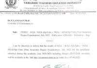 TNTEU B.Ed 1st Semester Result 2024 www.tnteu.ac.in BEd Results Date