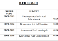 HNGU B.Ed Exam Time Table 2023 HNGU BEd Sem 1 & 3 Exam Date Pdf Download