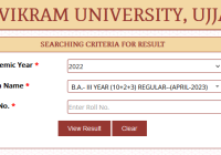 Vikram University BA 2nd Year Result 2023 Name Wise Vikram University BA Regular & Private Results Date @www.vikramuniv.ac.in