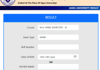 Agra University MA 2nd Sem Result 2024 Name Wise DBRAU MA Results Date With Roll Number