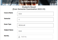 Lucknow University B.Ed 3rd Sem Result 2024 Name Wise Lucknow University BEd Results Date @www.lkouniv.ac.in