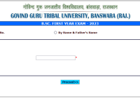 GGTU B.Sc 1st Semester Result 2024 Name Wise www.ggtu.ac.in BSc Result Date