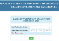 Karnataka D.El.Ed 1st & 2nd Year Result 2024 KSEEB D.Ed Supplementary Results @sslc.karnataka.gov.in