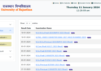 Rajasthan University BA 1st Semester Result 2024 Name Wise Uniraj BA Result Date