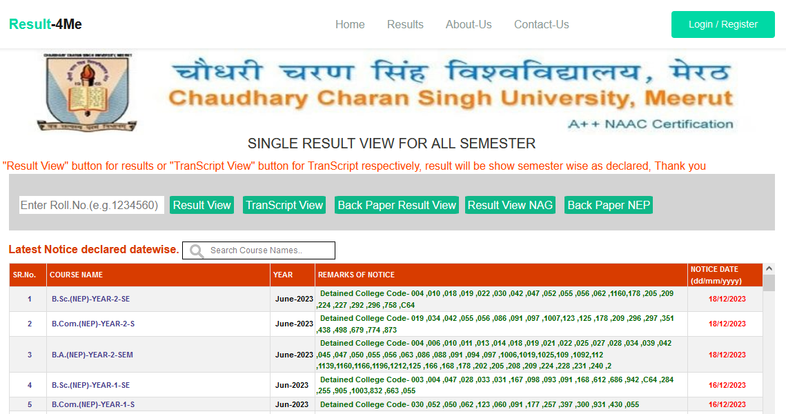 CCSU BA 3rd & 5th Sem Result 2025 Name wise CCS University BA Result Date @www.ccsuniversity.ac.in