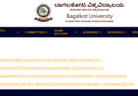 Bagalkot University Degree 2nd Sem Results 2024 Manabadi BGKU UG (BA/ B.Sc/ B.Com/ BCA/ BBA) Results Date @https://bgku.ac.in/